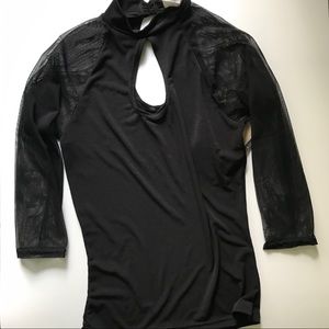 Body wrappers dance top mesh sleeves new with tag